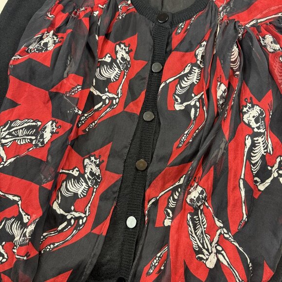 Alexander McQueen Black and Red Skeleton Cardigan - Picture 3 of 5